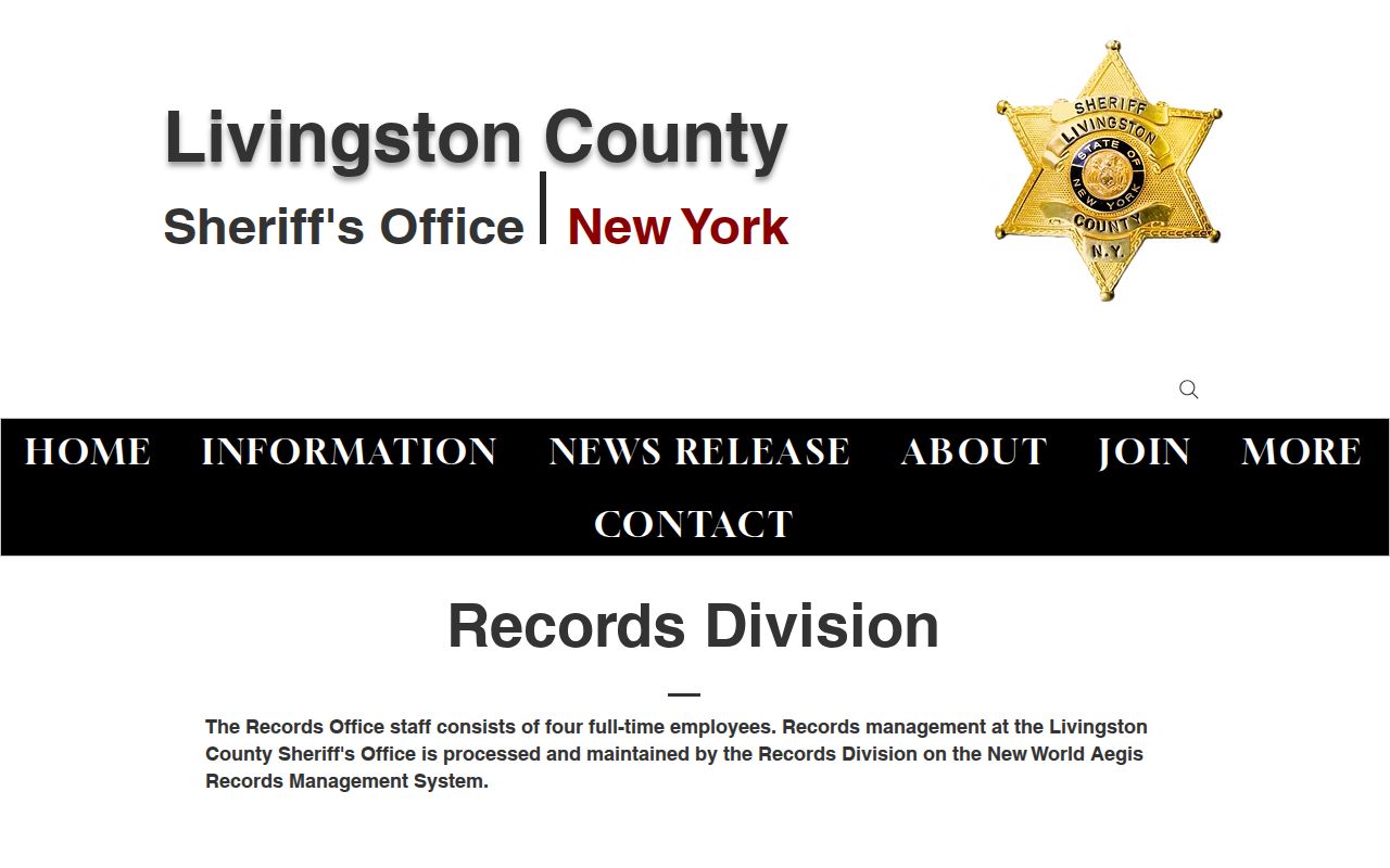 Livingston County Sheriff Records Division arrest-record request information